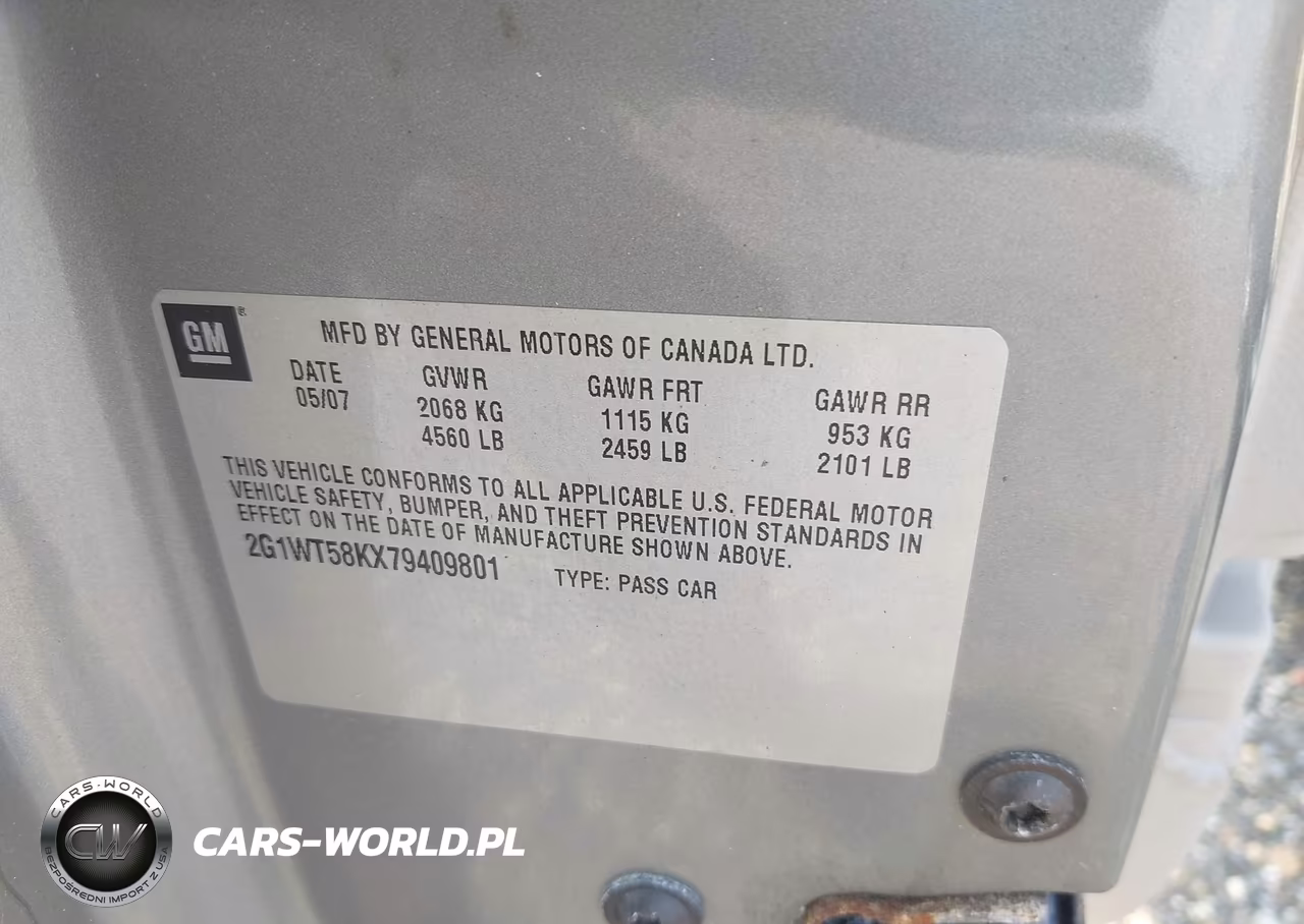 2007 Chevrolet Impala 3.5L Lt VIN:2G1WT58KX79409801 - 9