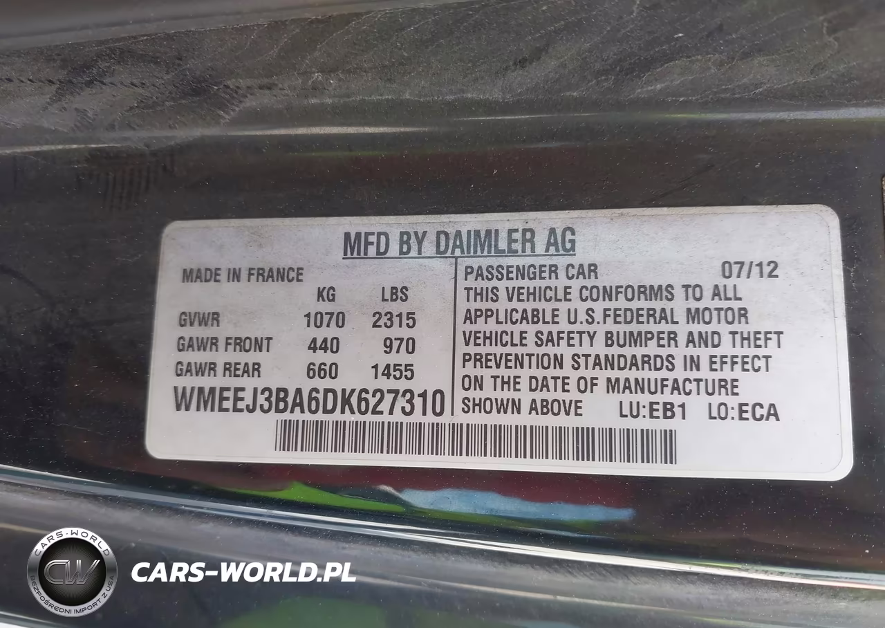 2013 Smart Fortwo Pure VIN:WMEEJ3BA6DK627310 - 9