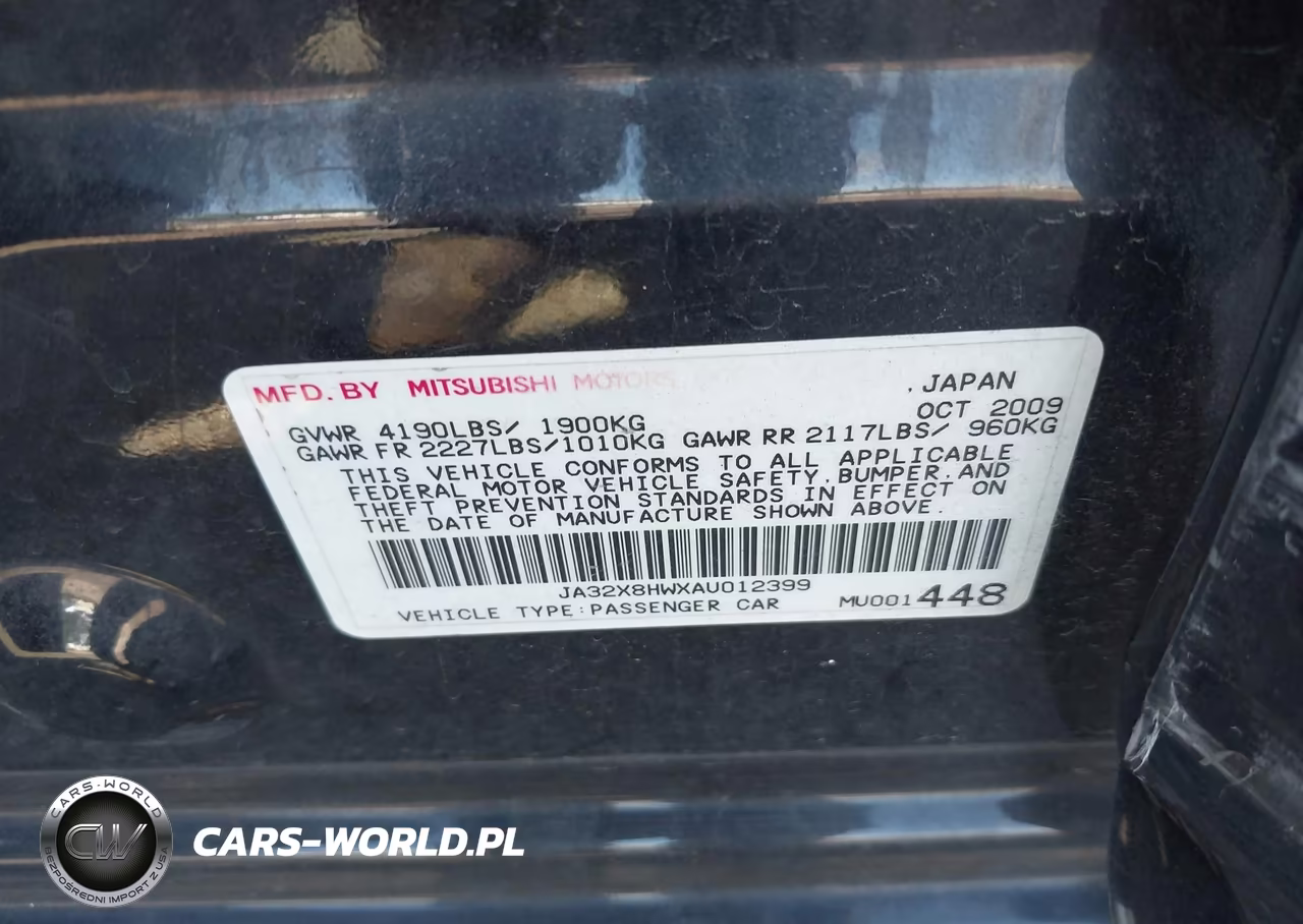 2010 Mitsubishi Lancer Sportback Gts VIN:JA32X8HWXAU012399 - 9