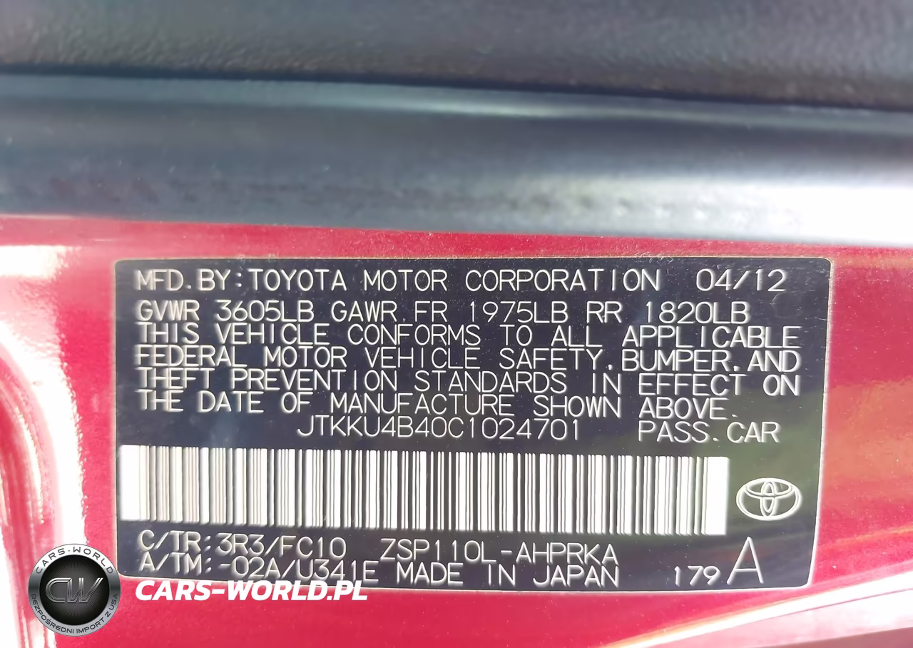 2012 Scion Xd VIN:JTKKU4B40C1024701 - 9