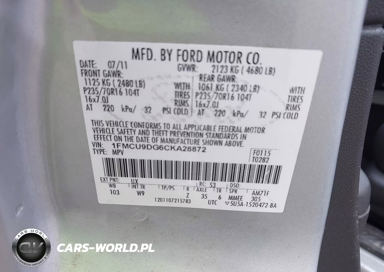 2012 Ford Escape Xlt VIN:1FMCU9DG6CKA28872 - 9