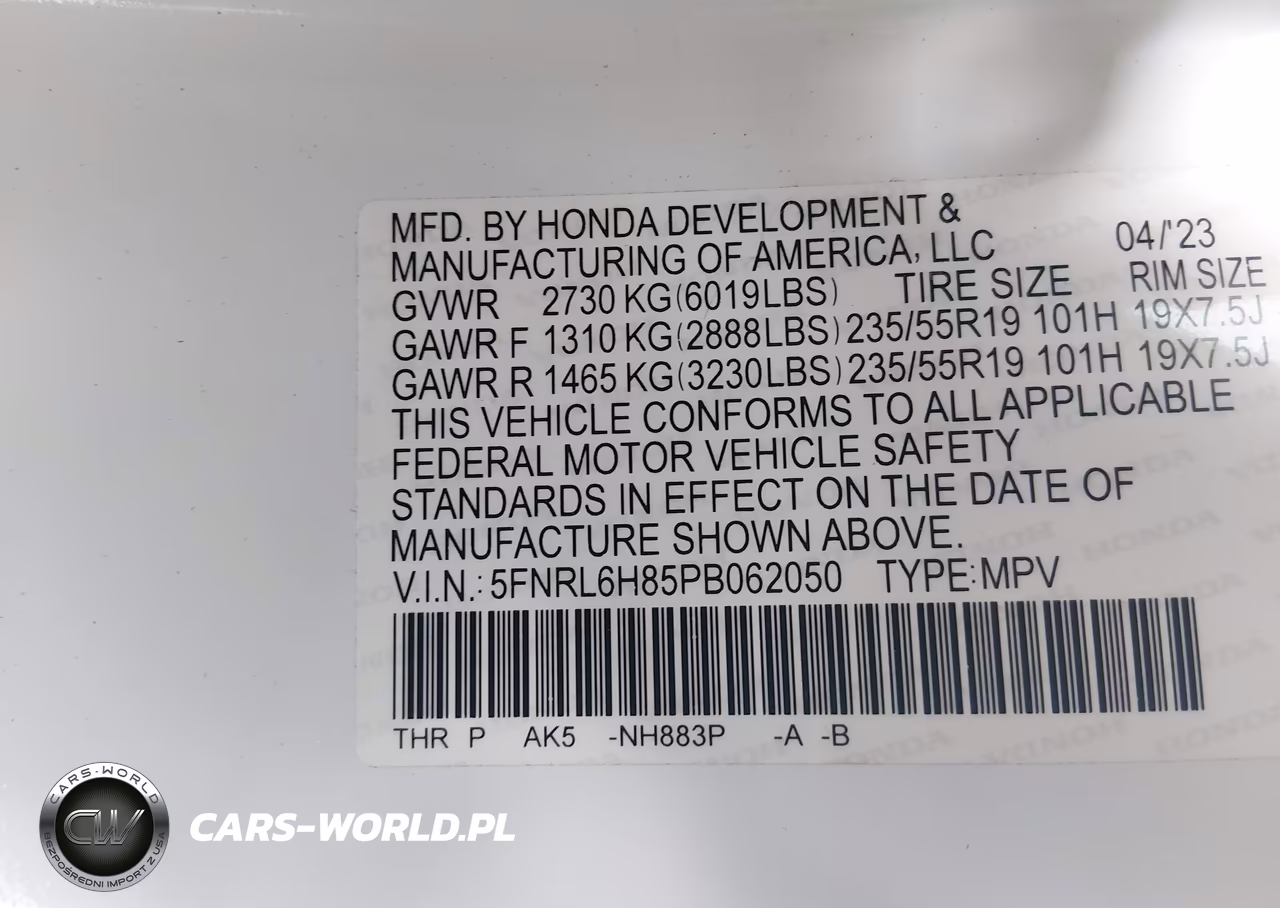 2023 Honda Odyssey Touring VIN:5FNRL6H85PB062050 - 9