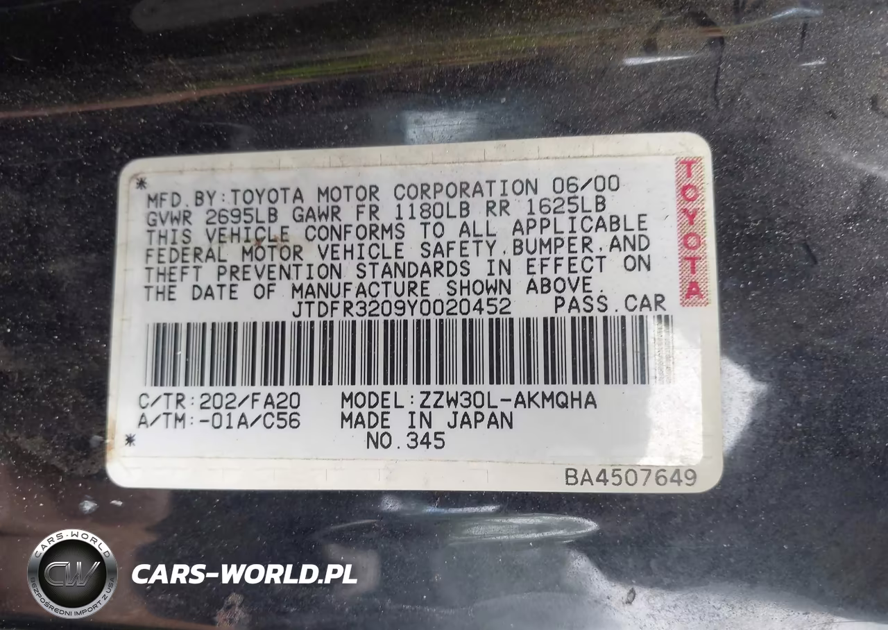 2000 Toyota Mr2 Spyder VIN:JTDFR3209Y0020452 - 9