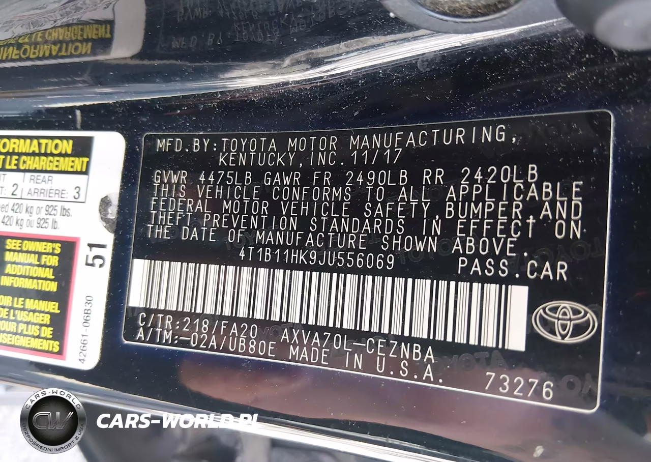 2018 Toyota Camry Le VIN:4T1B11HK9JU556069 - 9