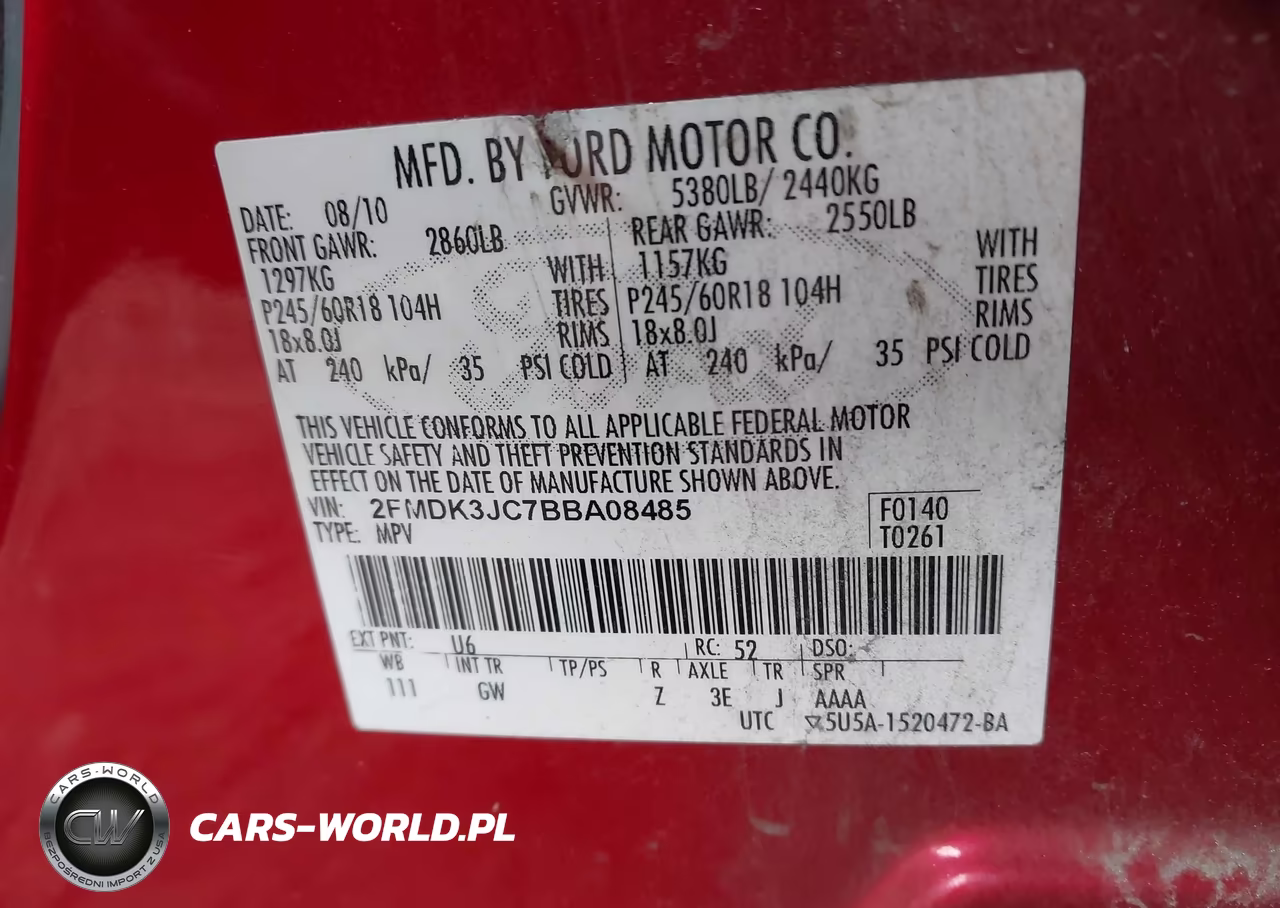 2011 Ford Edge Sel VIN:2FMDK3JC7BBA08485 - 9