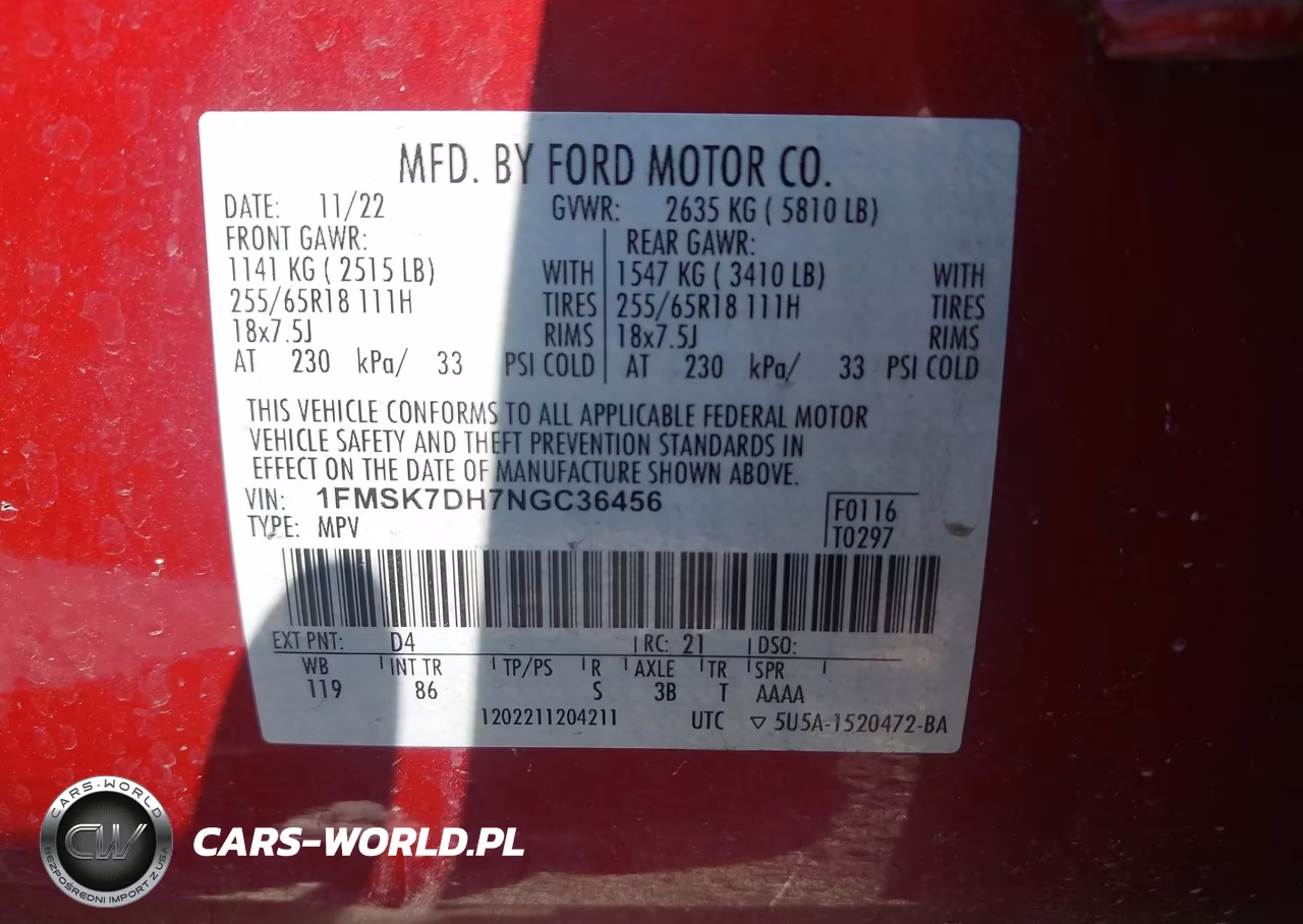 2022 Ford Explorer Xlt VIN:1FMSK7DH7NGC36456 - 9