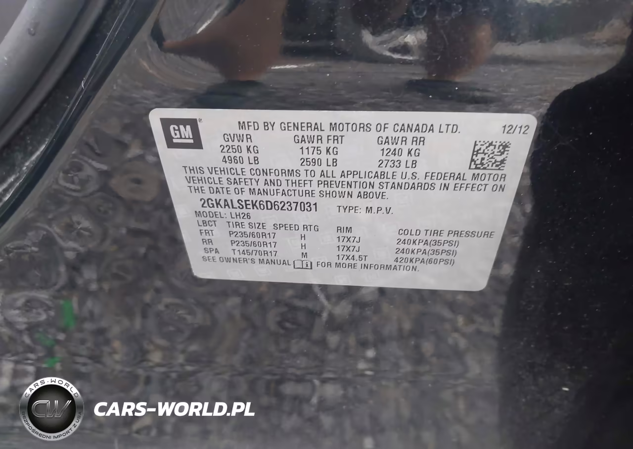 2013 GMC Terrain Sle-2 VIN:2GKALSEK6D6237031 - 9