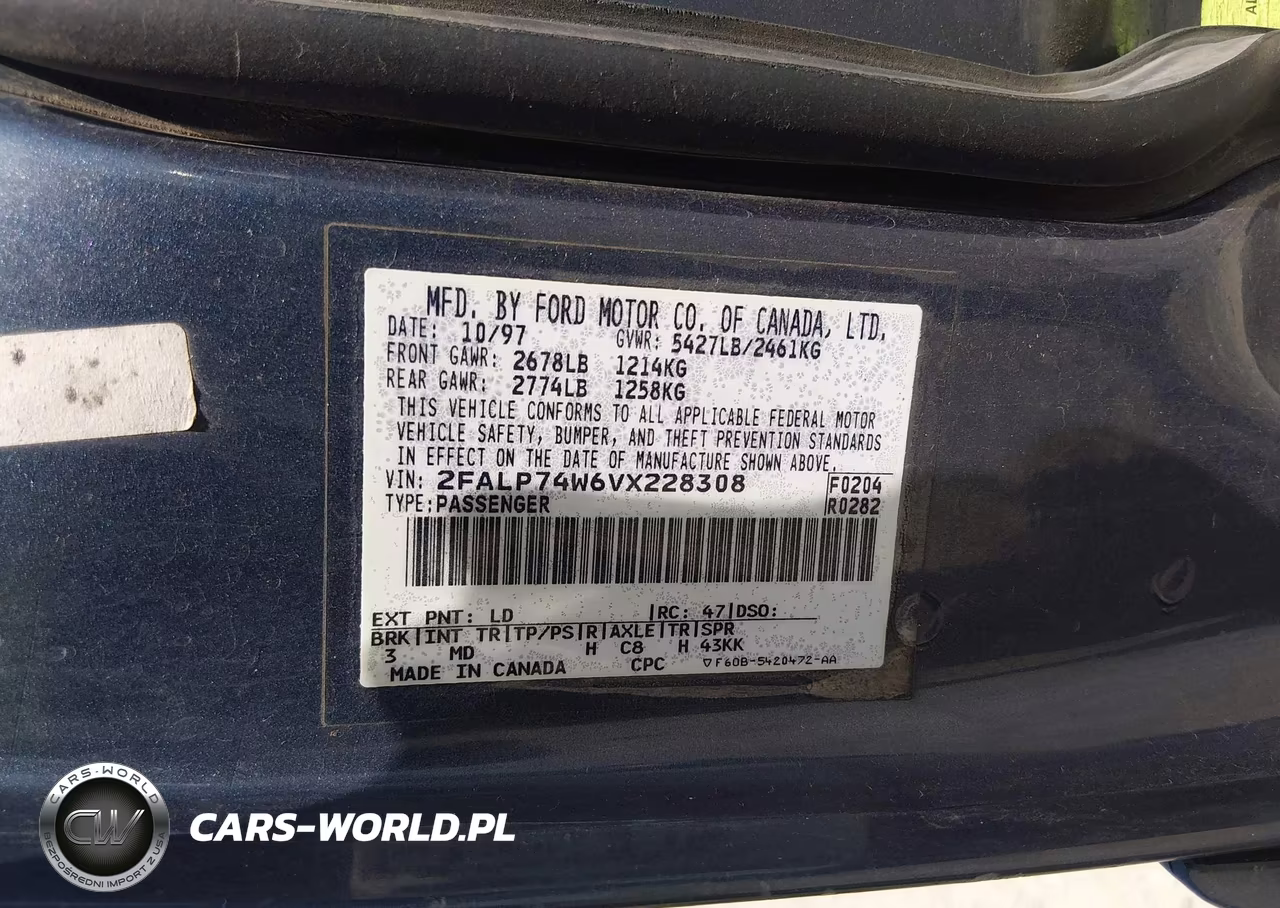 1997 Ford Crown Victoria Lx VIN:2FALP74W6VX228308 - 9