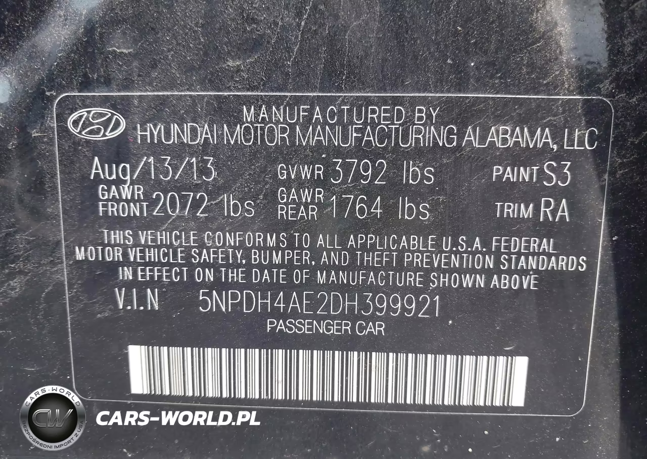 2013 Hyundai Elantra Limited VIN:5NPDH4AE2DH399921 - 9