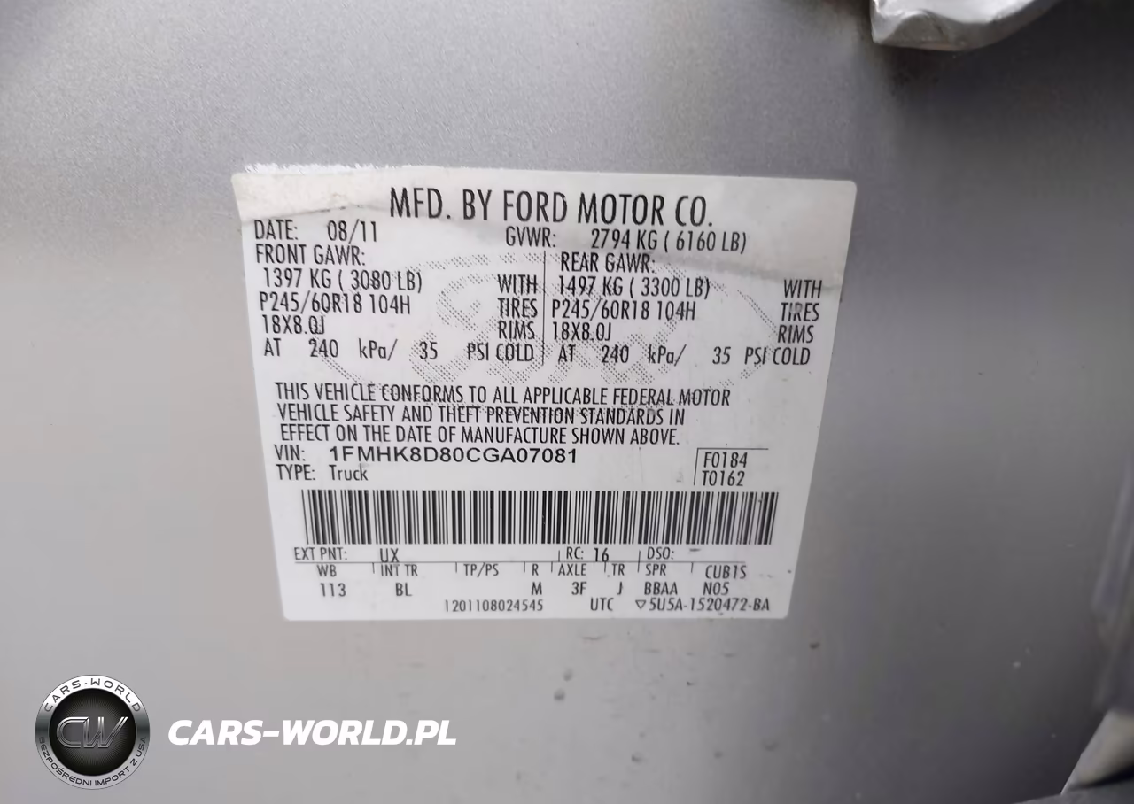 2012 Ford Explorer Xlt VIN:1FMHK8D80CGA07081 - 9