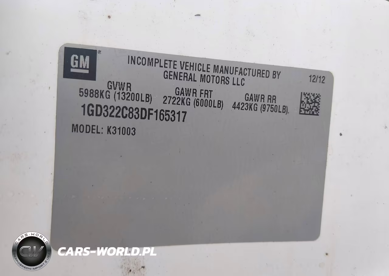2013 GMC Sierra 3500Hd Chassis Work Truck VIN:1GD322C83DF165317 - 9