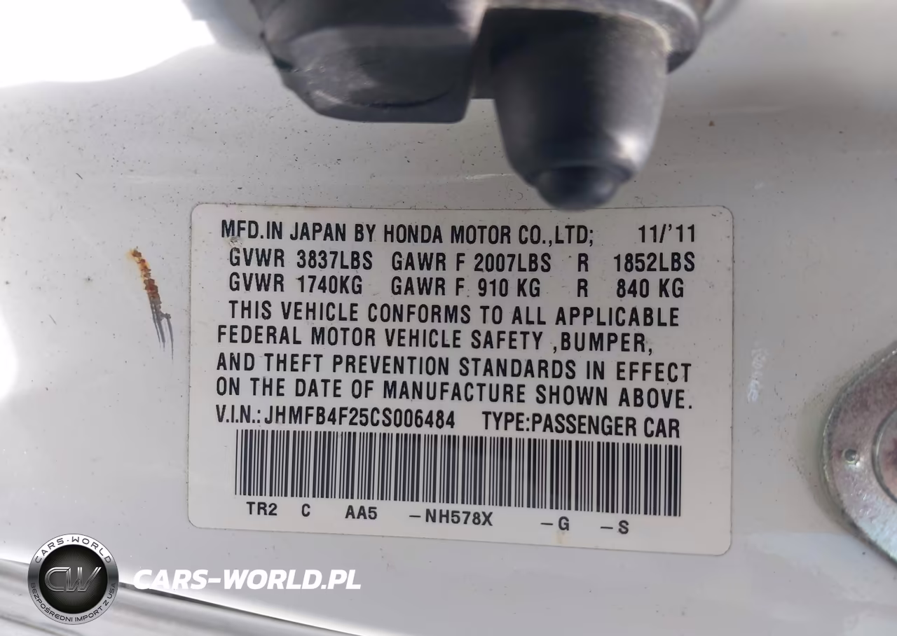 2012 Honda Civic Hybrid VIN:JHMFB4F25CS006484 - 9