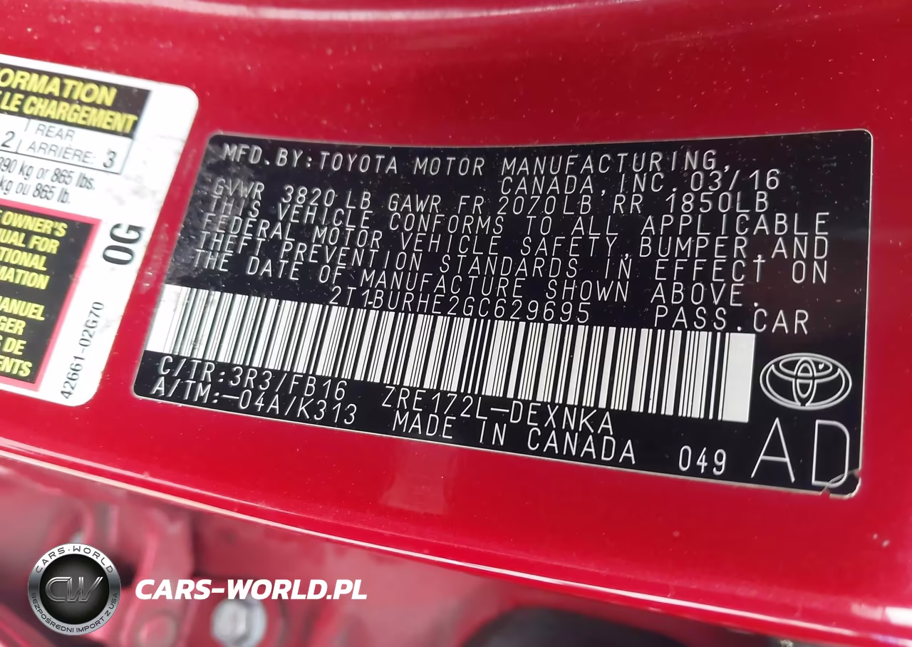 2016 Toyota Corolla Le Plus VIN:2T1BURHE2GC629695 - 9