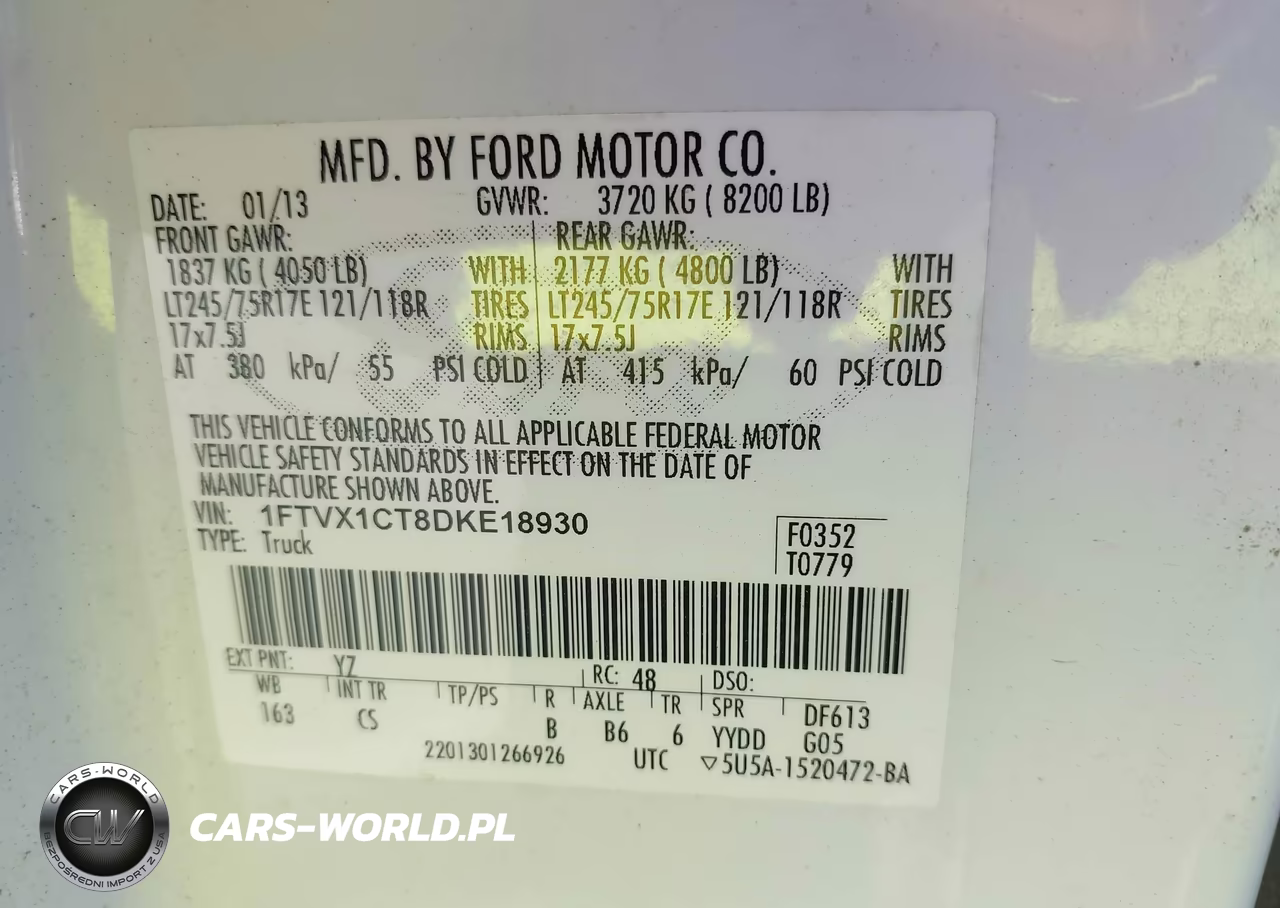 2013 Ford F-150 Xl W-Hd Payload Pkg VIN:1FTVX1CT8DKE18930 - 9
