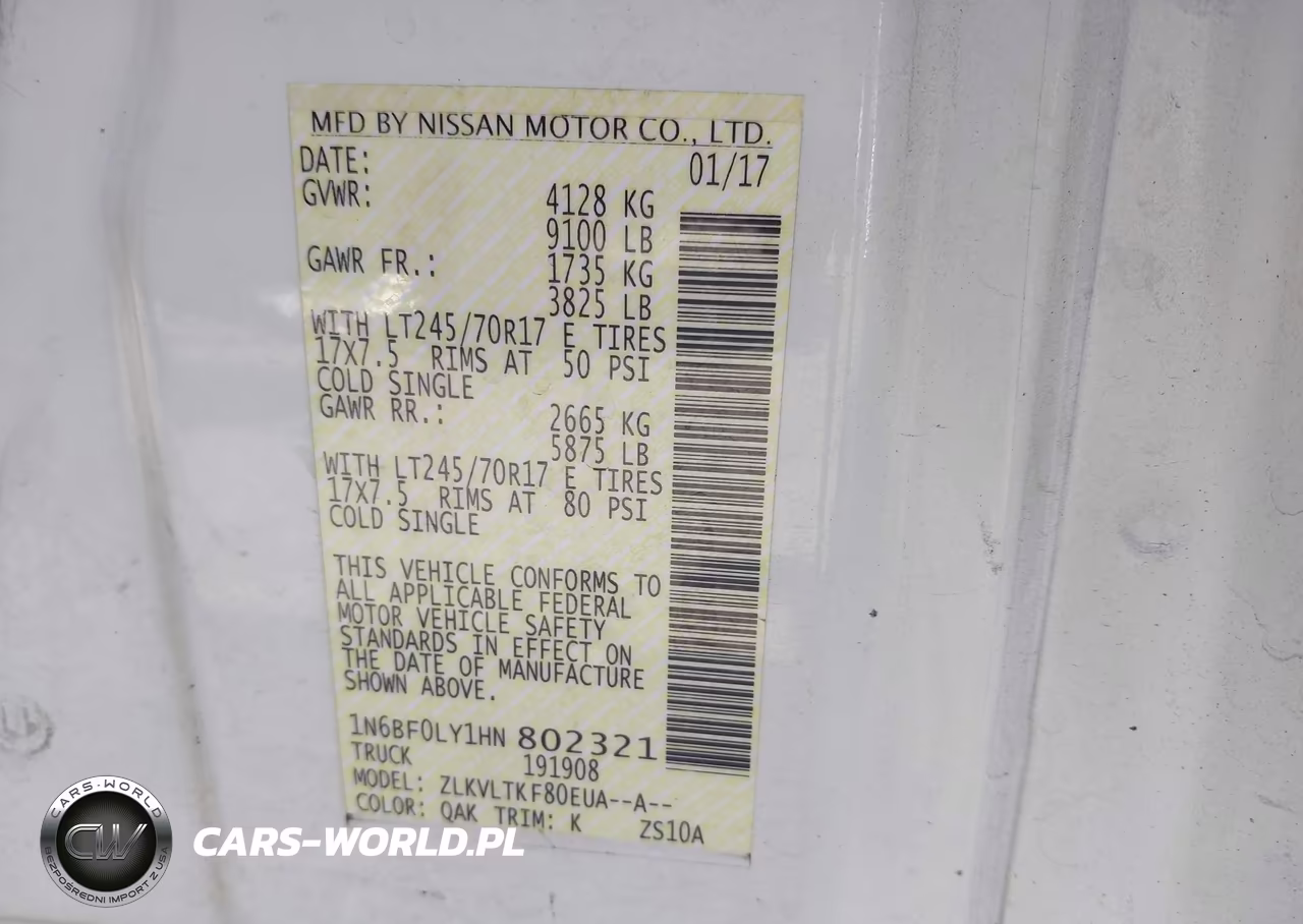 2017 Nissan Nv Cargo Nv2500 Hd Sv V6 VIN:1N6BF0LY1HN802321 - 9