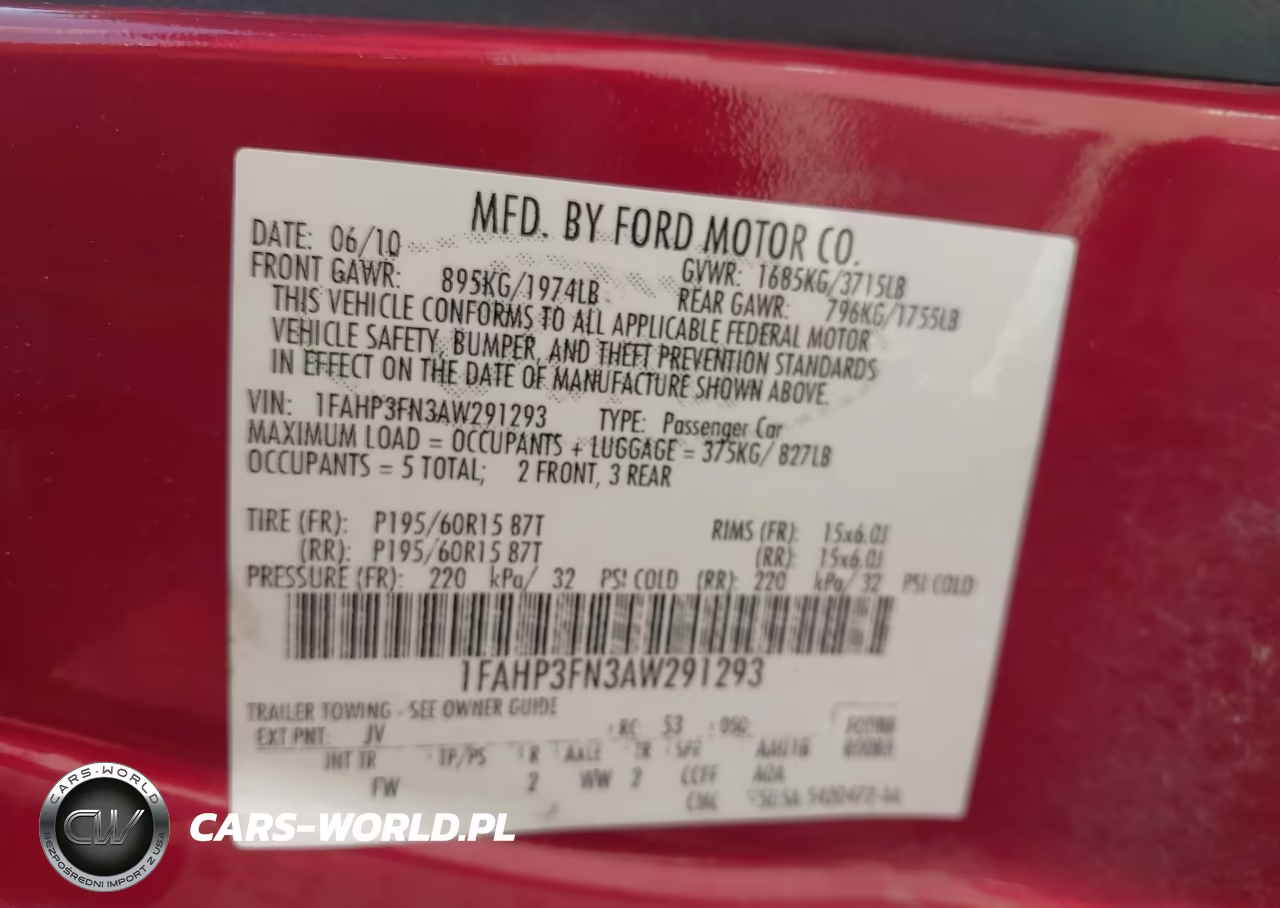 2010 Ford Focus Se VIN:1FAHP3FN3AW291293 - 9