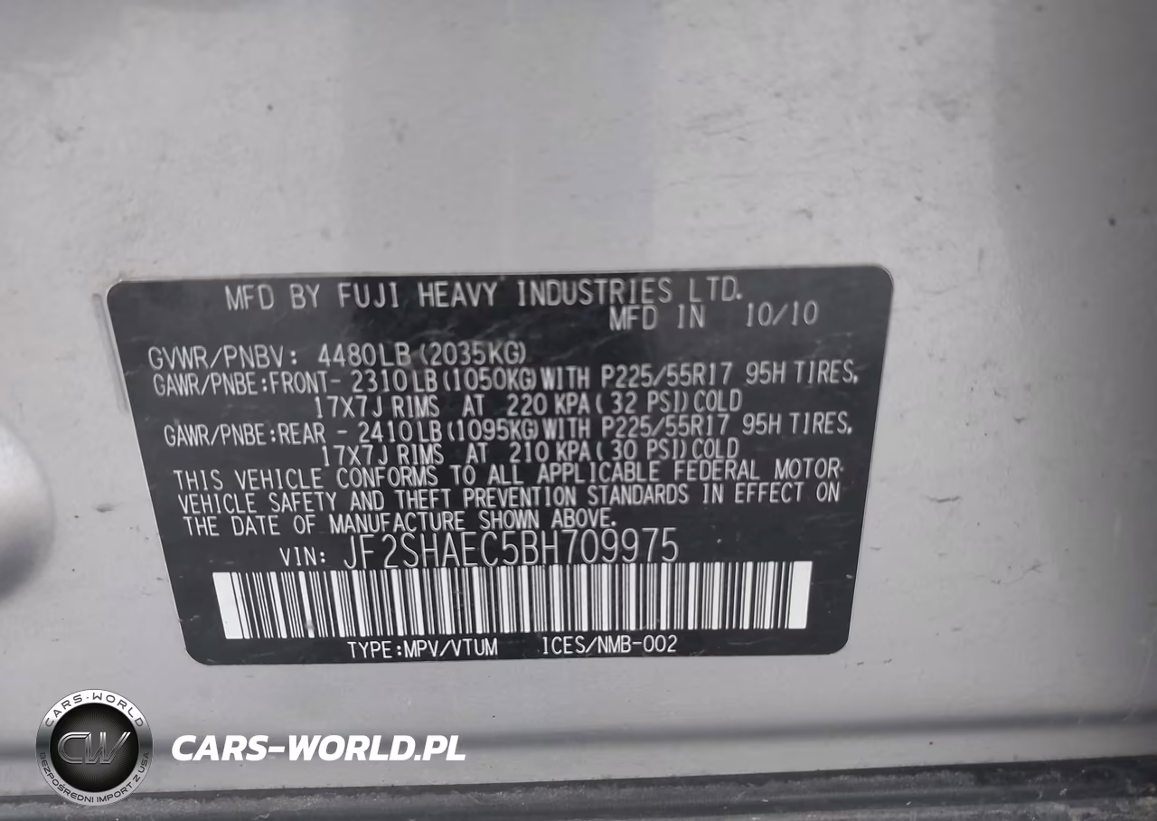 2011 Subaru Forester 2.5X Limited VIN:JF2SHAEC5BH709975 - 9