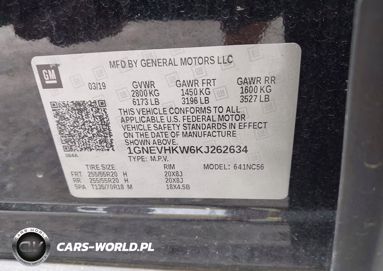 2019 Chevrolet Traverse 3Lt VIN:1GNEVHKW6KJ262634 - 9