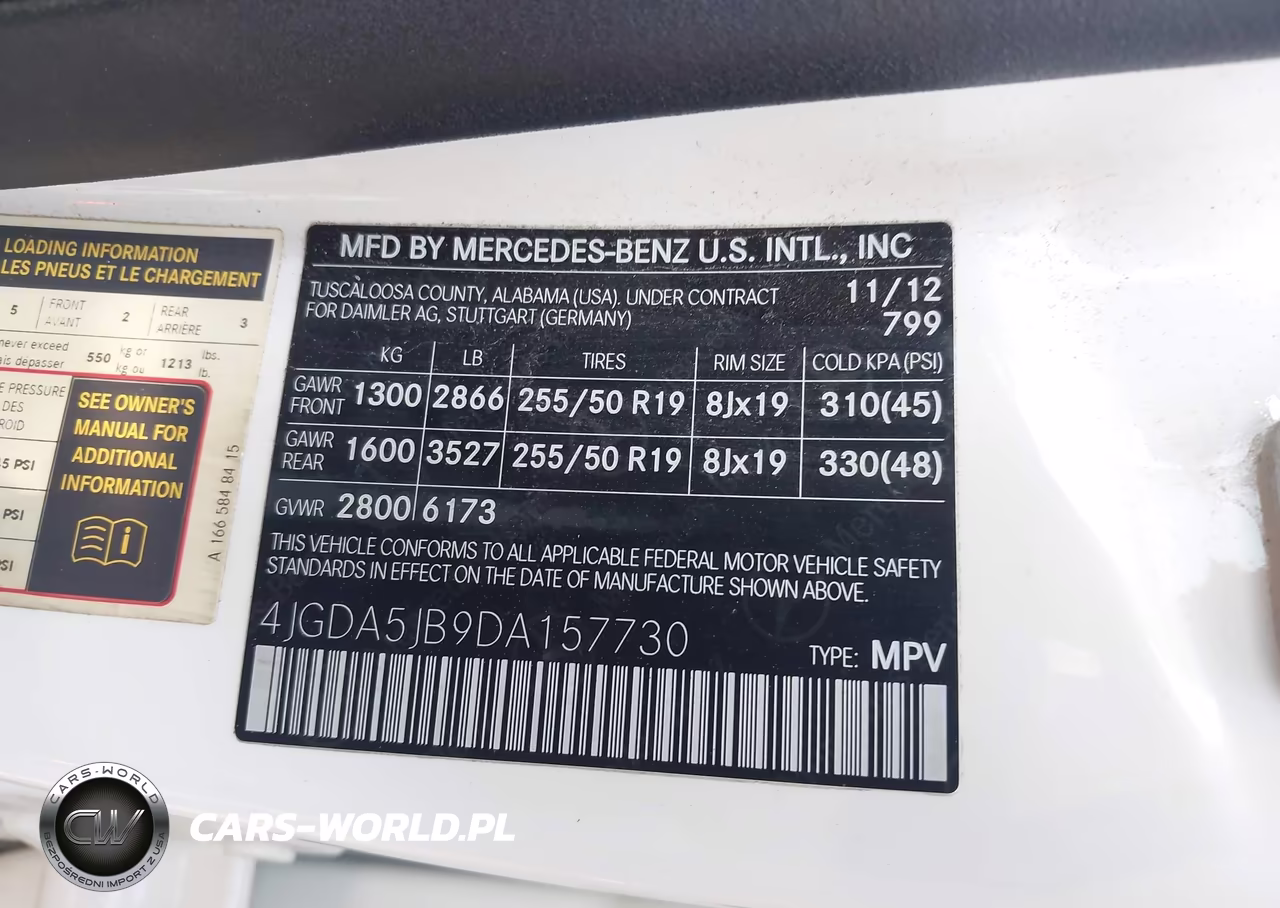 2013 Mercedes-Benz Ml 350 VIN:4JGDA5JB9DA157730 - 9