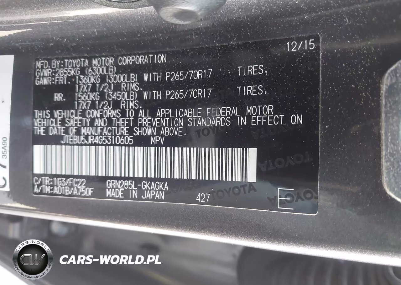 2016 Toyota 4Runner Trail VIN:JTEBU5JR4G5310605 - 9