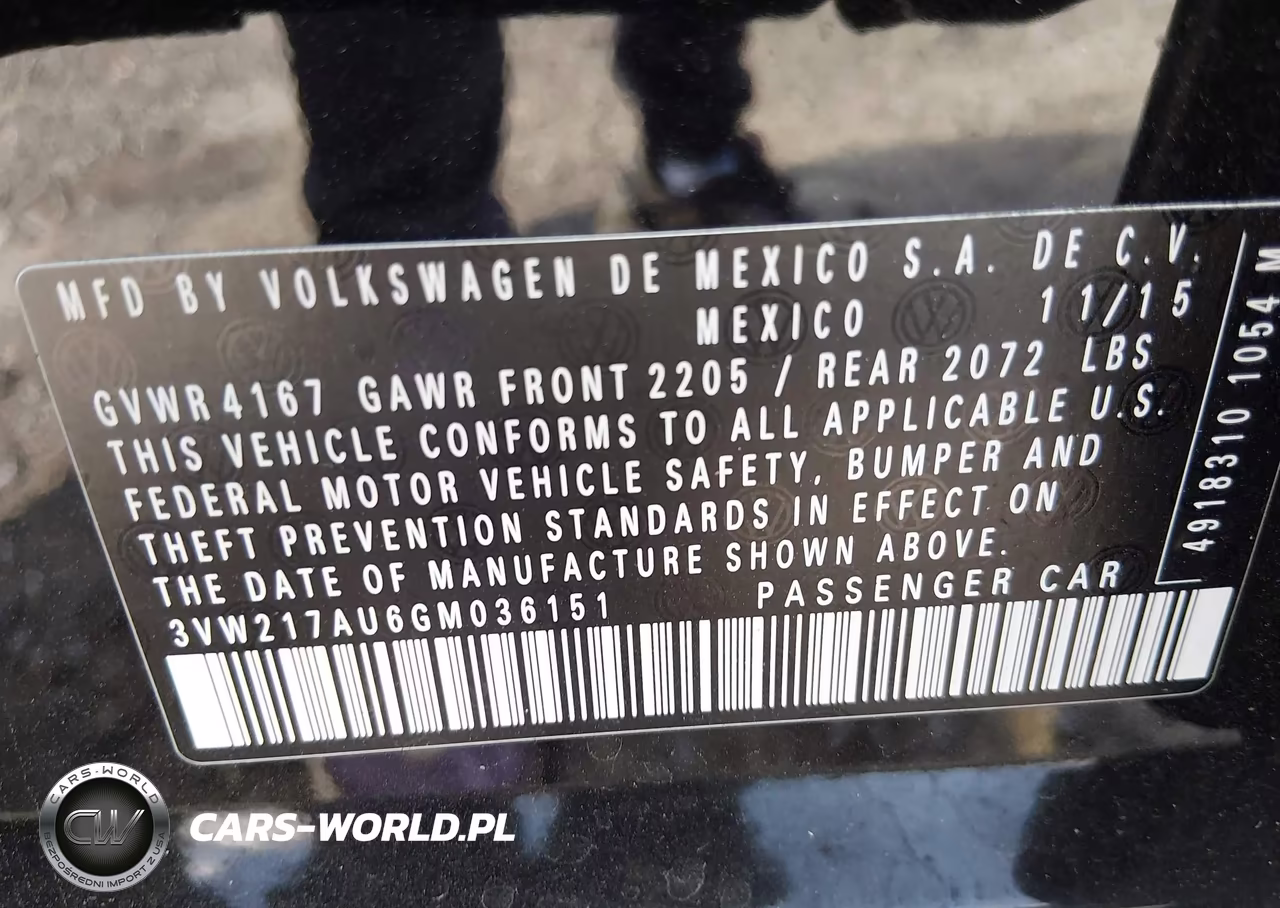 2016 Volkswagen Golf Tsi S 4-Door VIN:3VW217AU6GM036151 - 9