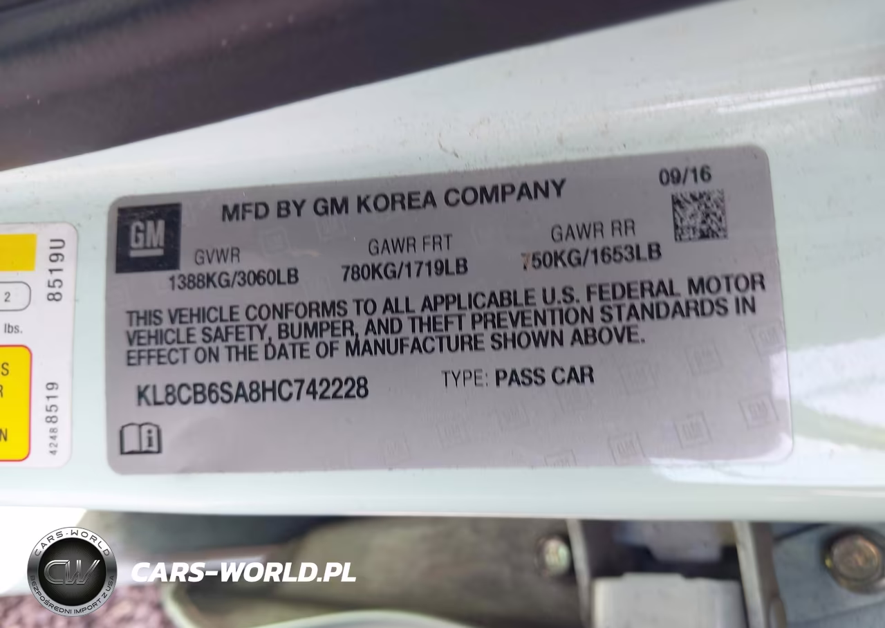 2017 Chevrolet Spark Ls Cvt VIN:KL8CB6SA8HC742228 - 9