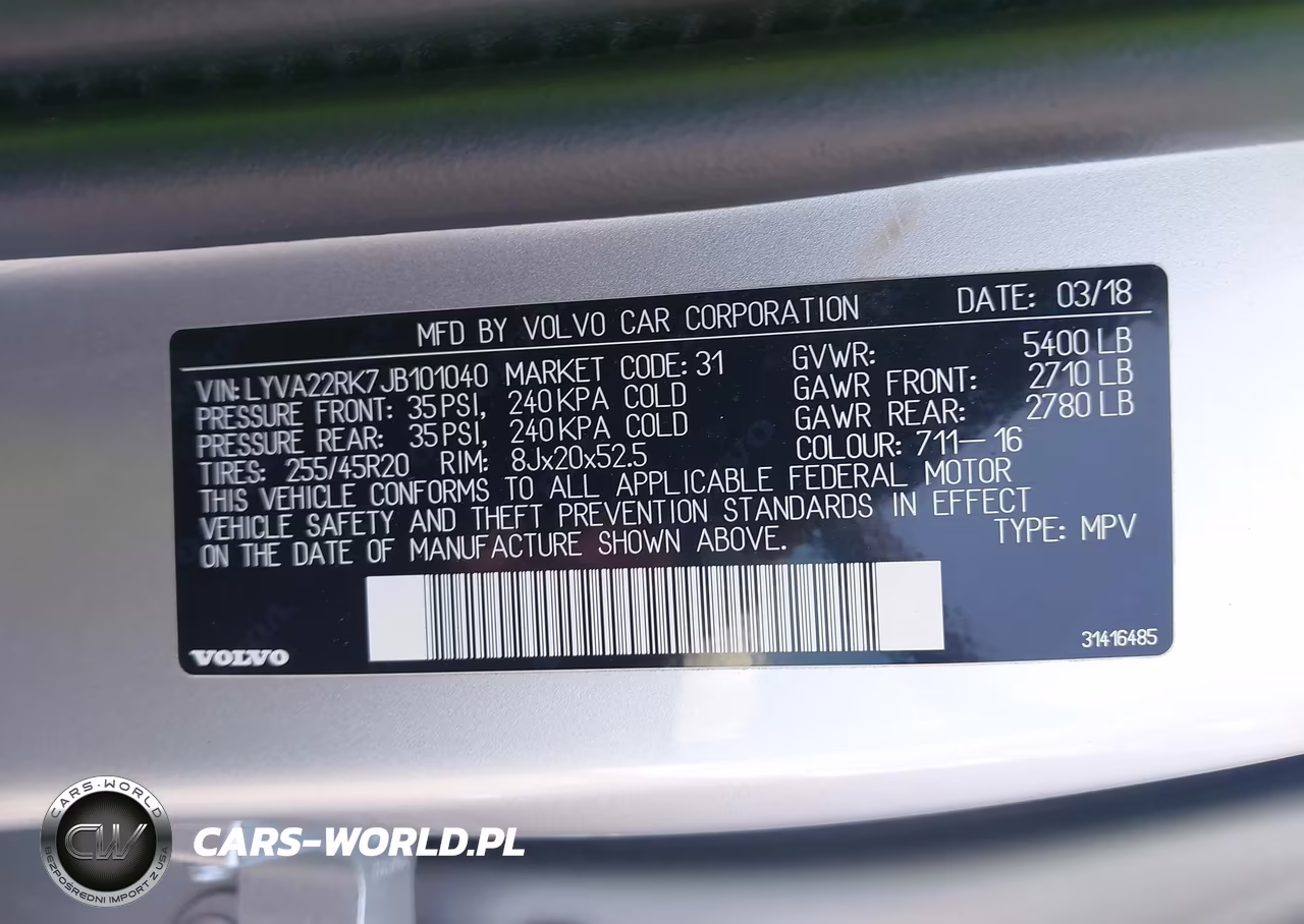 2018 Volvo Xc60 T6 Momentum VIN:LYVA22RK7JB101040 - 9