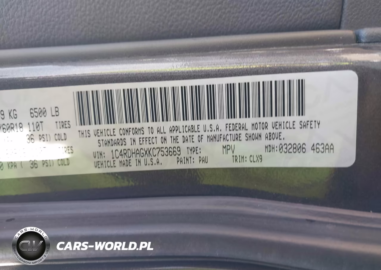 2019 Dodge Durango Sxt Plus Rwd VIN:1C4RDHAGXKC753669 - 9