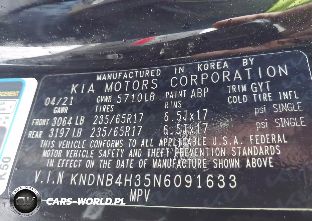 2022 Kia Carnival Mpv Lx Seat Package VIN:KNDNB4H35N6091633 - 9