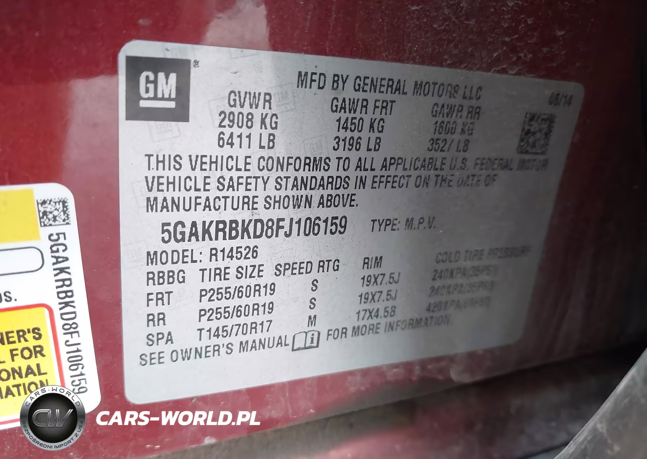 2015 Buick Enclave Leather VIN:5GAKRBKD8FJ106159 - 9