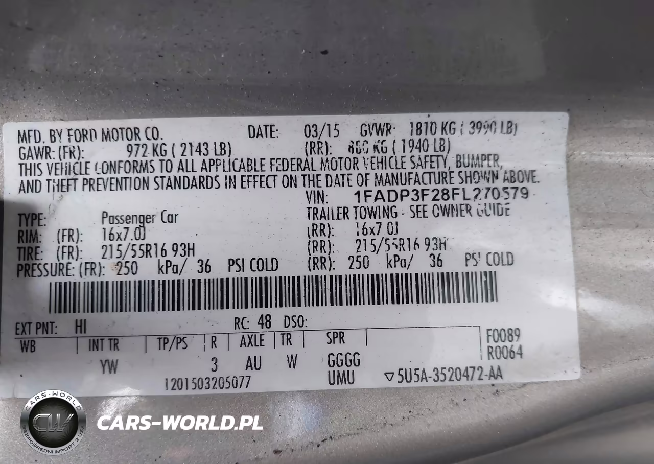 2015 Ford Focus Se VIN:1FADP3F28FL270579 - 9
