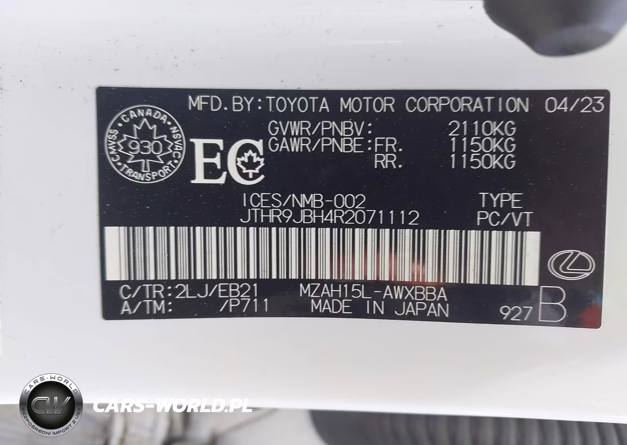 2024 Lexus Ux 250H VIN:JTHR9JBH4R2071112 - 9