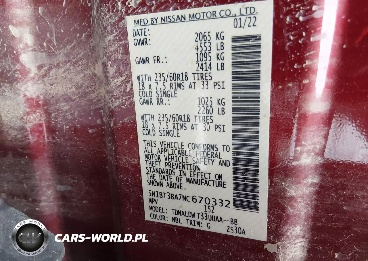 2022 Nissan Rogue Sv Fwd VIN:5N1BT3BA7NC670332 - 9