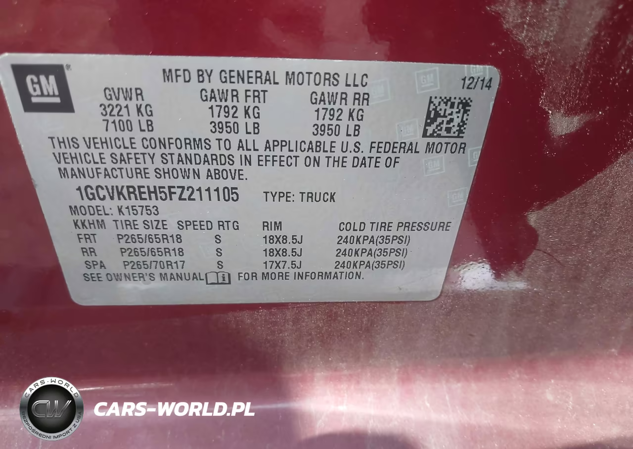2015 Chevrolet Silverado 1500 Lt VIN:1GCVKREH5FZ211105 - 9