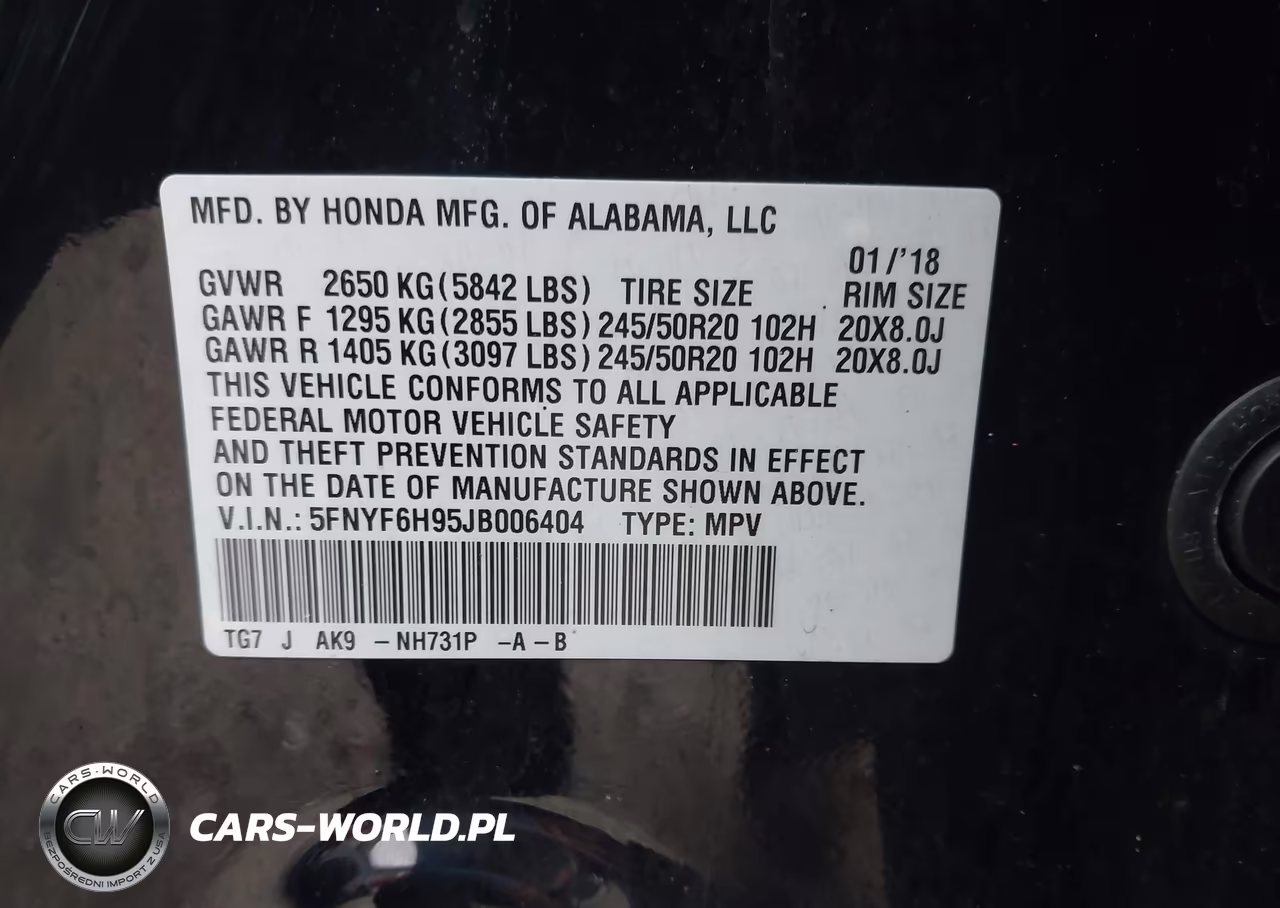 2018 Honda Pilot Touring VIN:5FNYF6H95JB006404 - 9