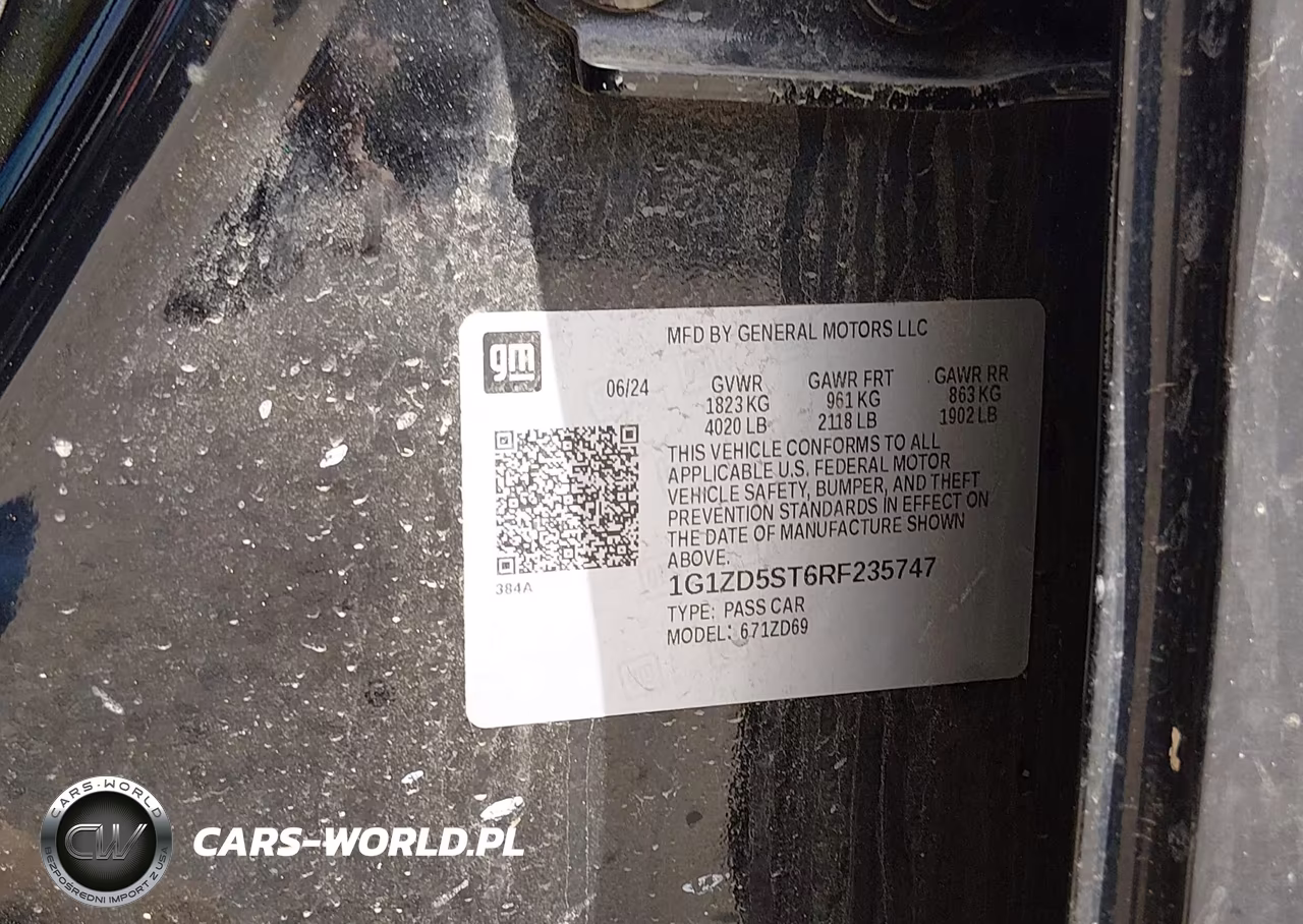 2024 Chevrolet Malibu Fwd 1Lt VIN:1G1ZD5ST6RF235747 - 9