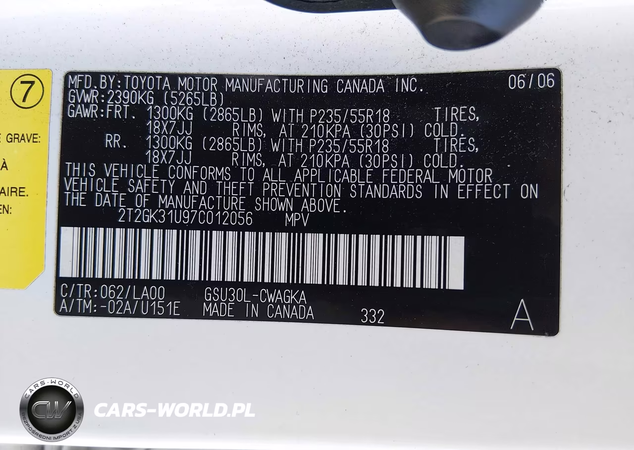 2007 Lexus Rx 350 VIN:2T2GK31U97C012056 - 9