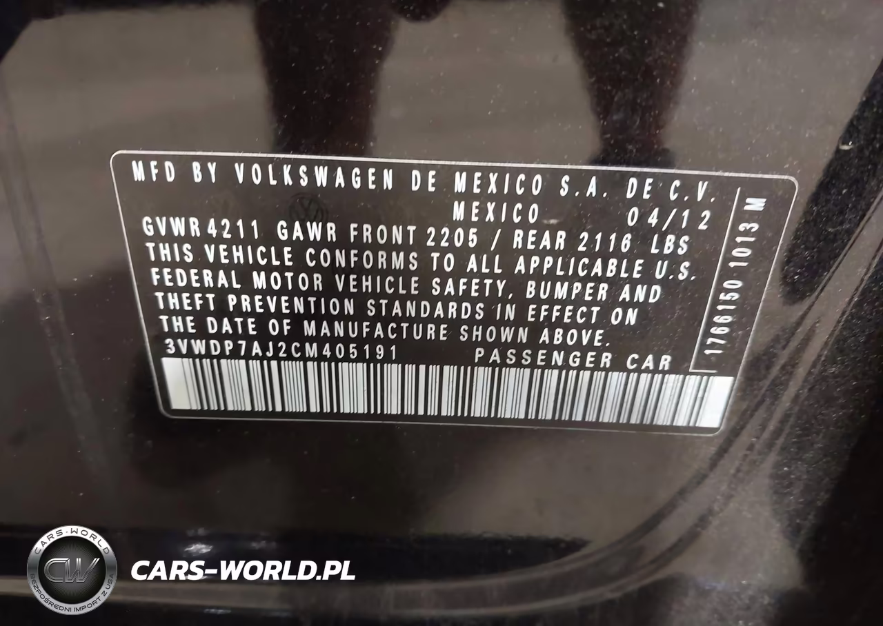 2012 Volkswagen Jetta 2.5L Se VIN:3VWDP7AJ2CM405191 - 9