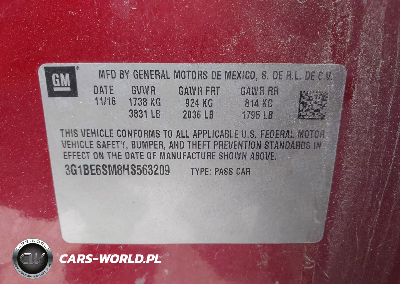 2017 Chevrolet Cruze Lt Auto VIN:3G1BE6SM8HS563209 - 9