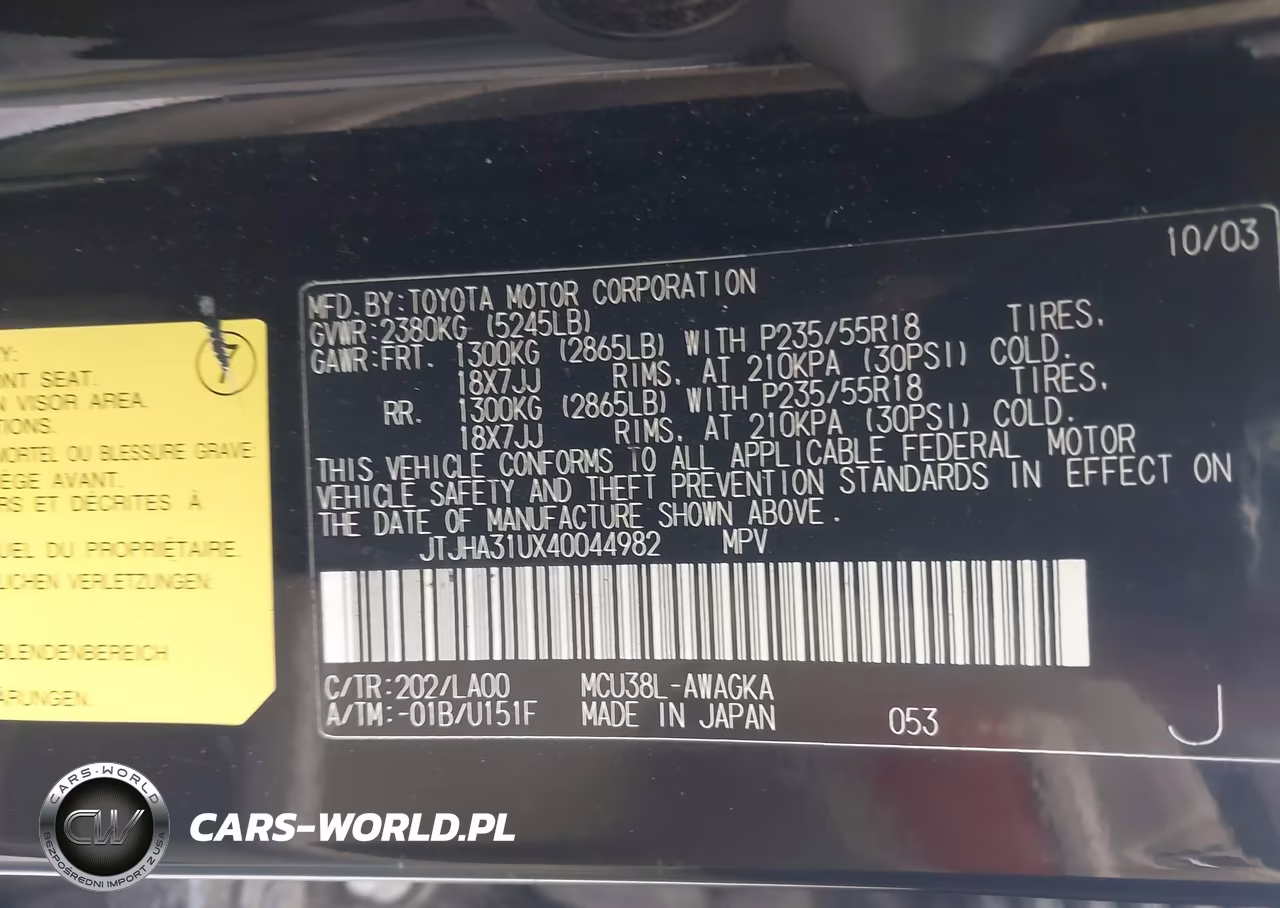 2004 Lexus Rx 330 VIN:JTJHA31UX40044982 - 9
