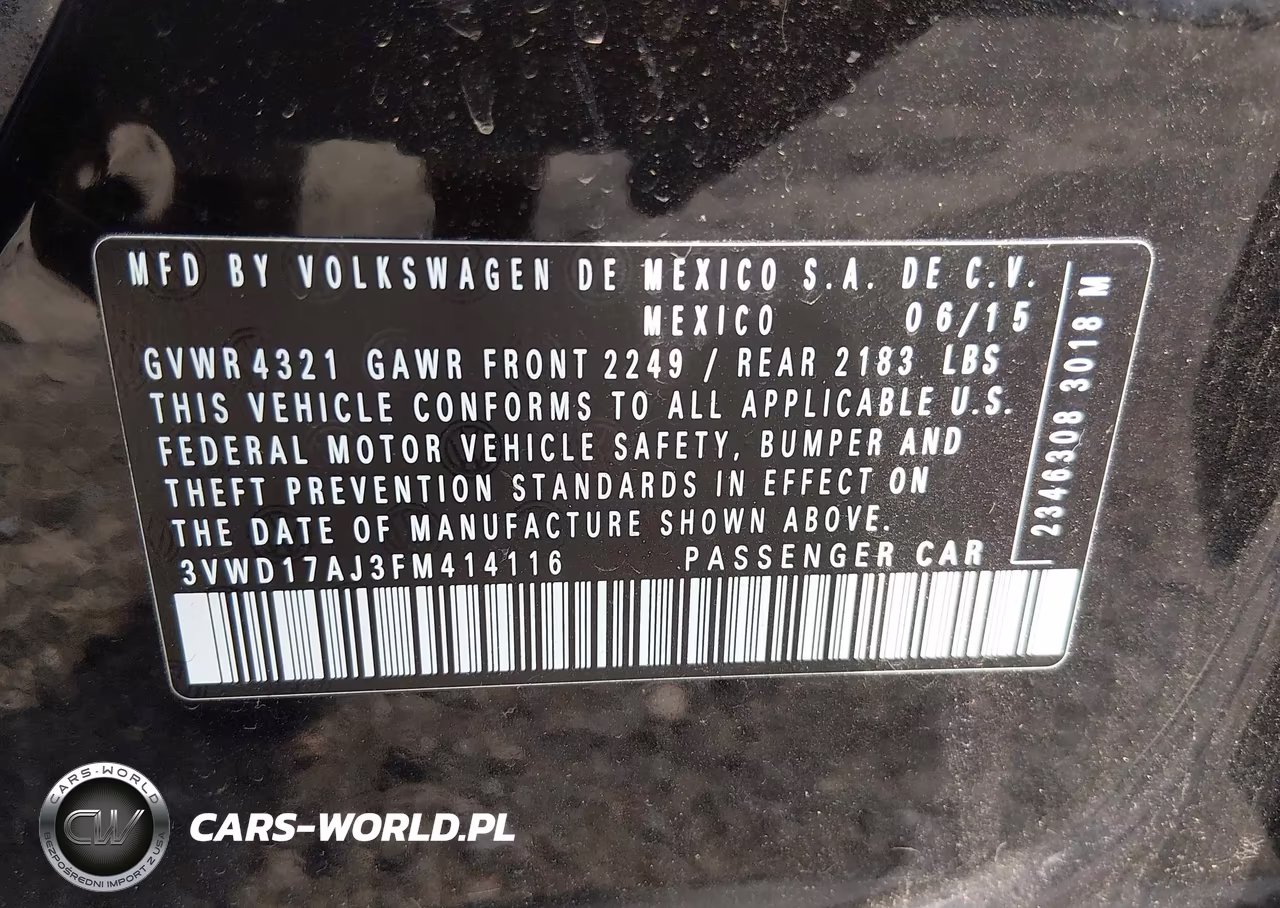 2015 Volkswagen Jetta 1.8T Se VIN:3VWD17AJ3FM414116 - 9