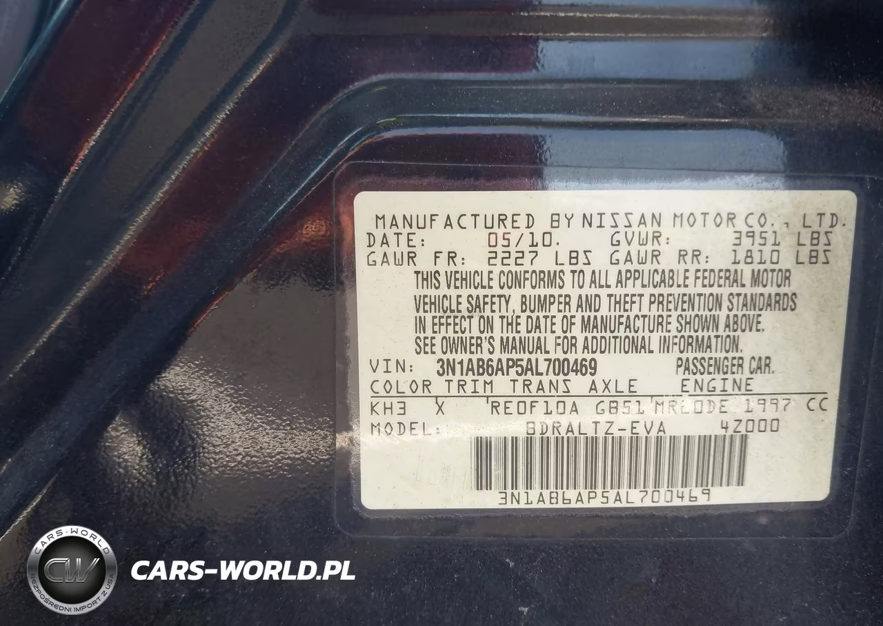 2010 Nissan Sentra 2.0Sr VIN:3N1AB6AP5AL700469 - 9