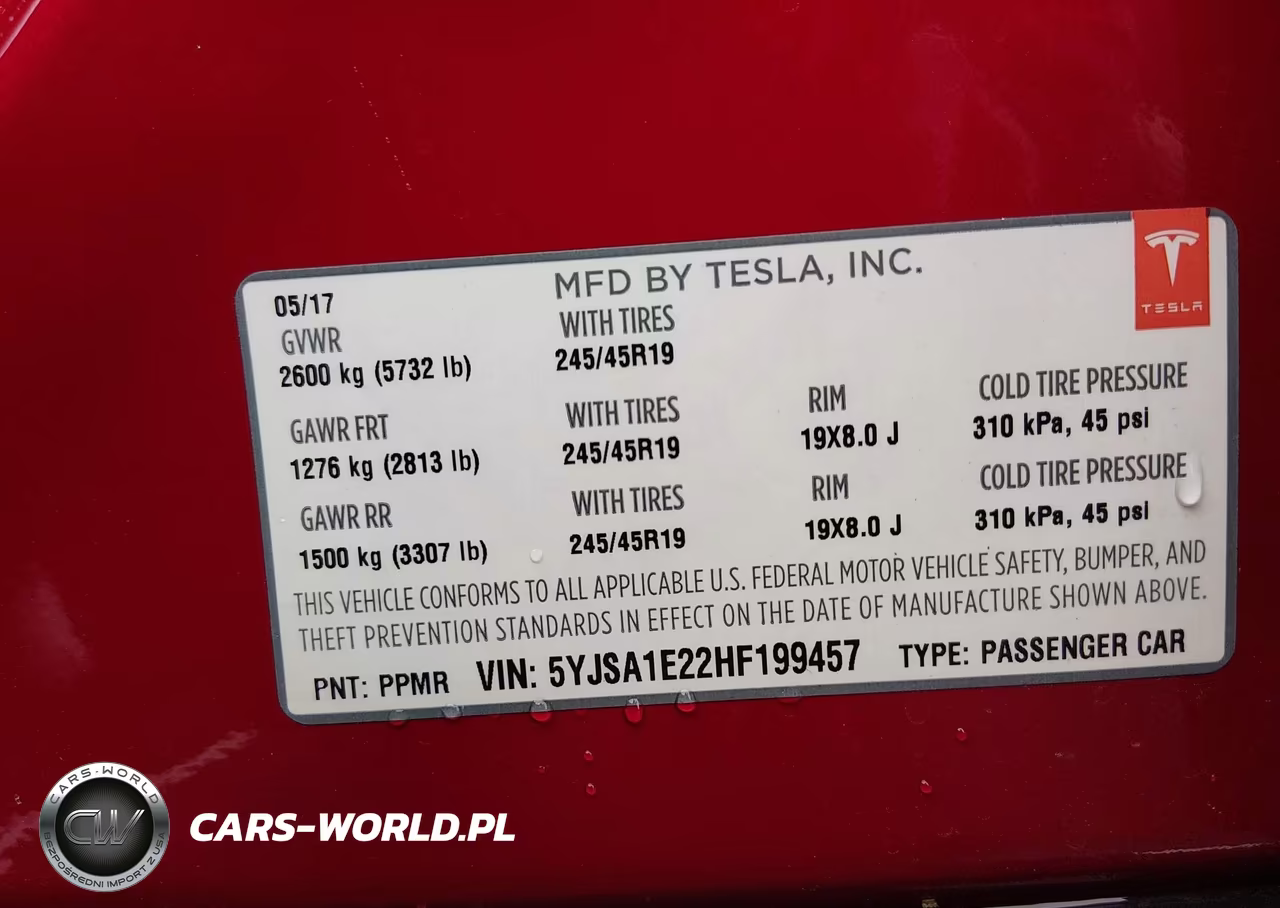 2017 Tesla Model S 100D-60D-75D-90D-P100D VIN:5YJSA1E22HF199457 - 8