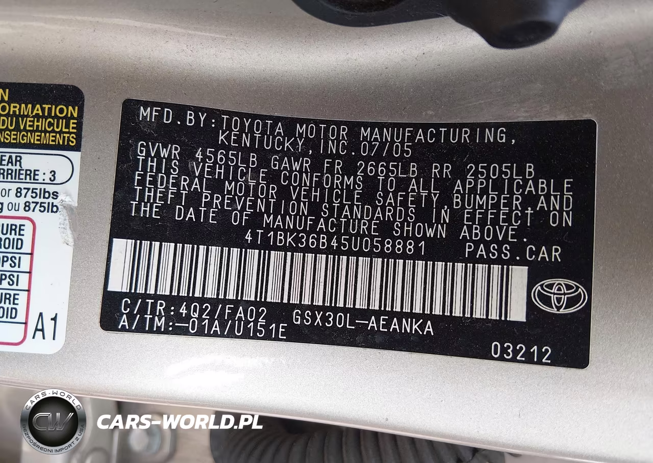 2005 Toyota Avalon Xl VIN:4T1BK36B45U058881 - 9