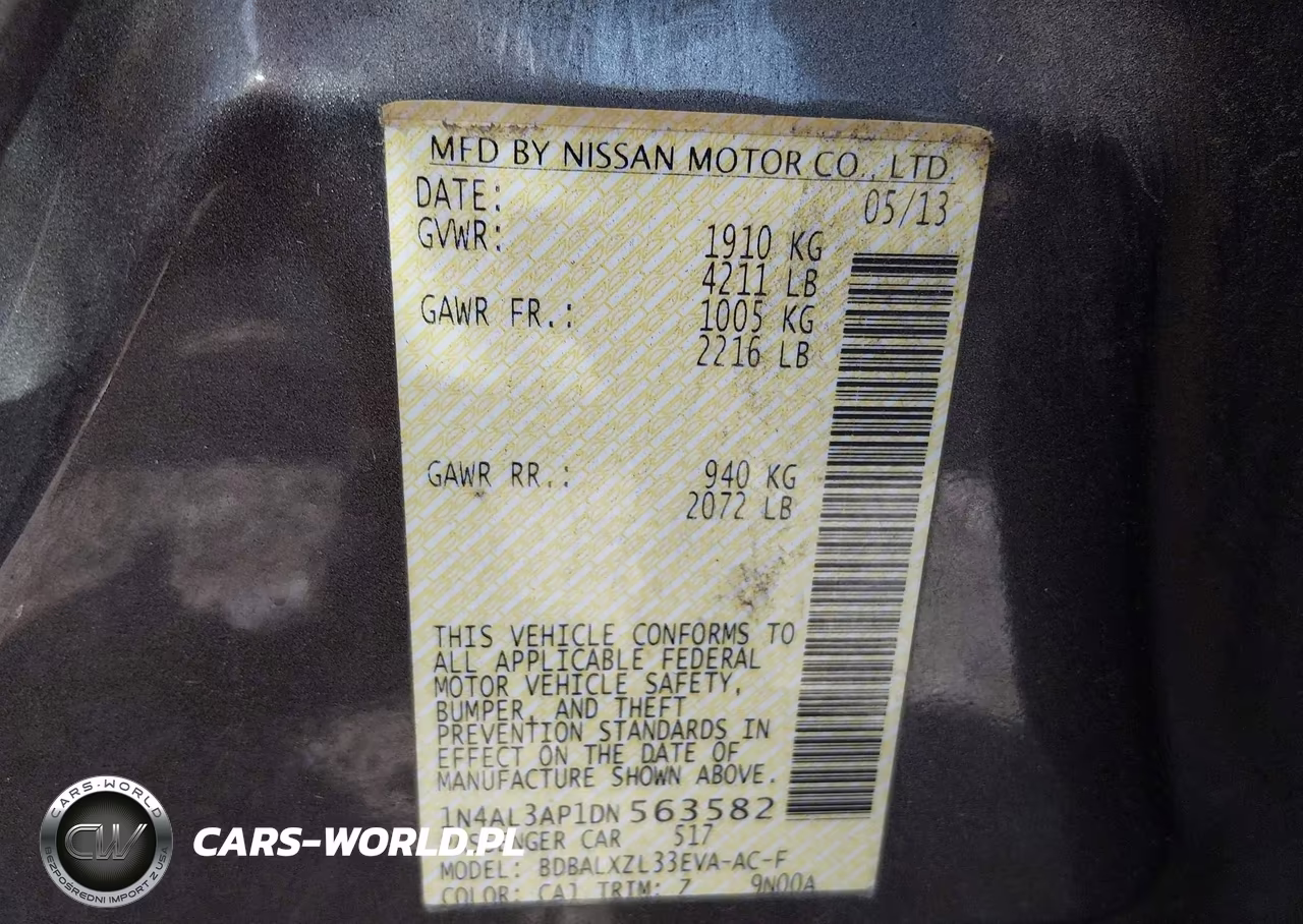 2013 Nissan Altima 2.5 Sl VIN:1N4AL3AP1DN563582 - 9