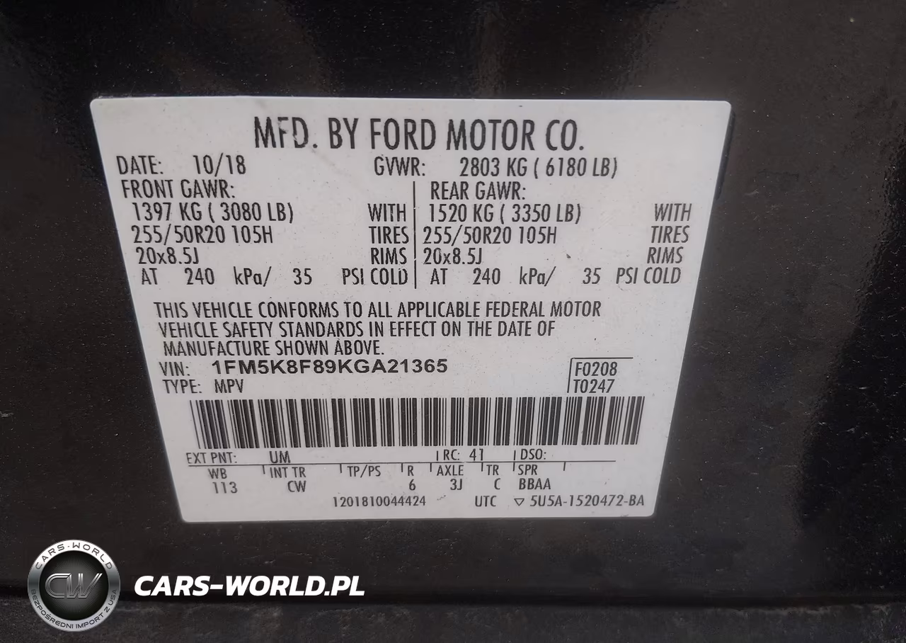 2019 Ford Explorer Limited VIN:1FM5K8F89KGA21365 - 9