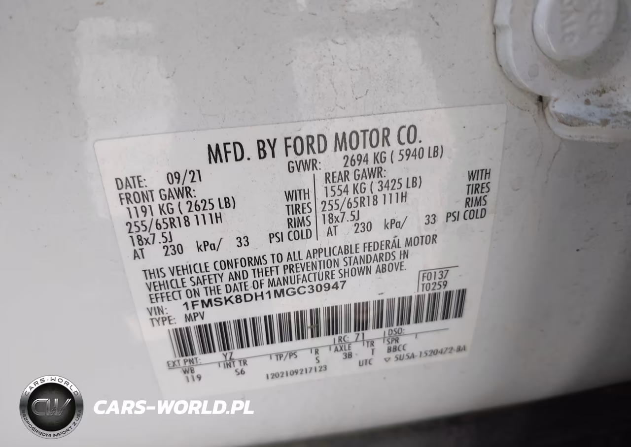 2021 Ford Explorer Xlt VIN:1FMSK8DH1MGC30947 - 9