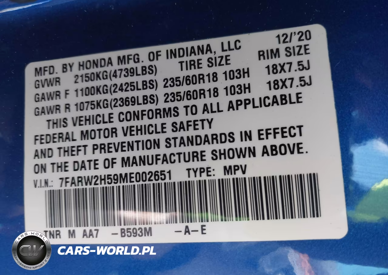 2021 Honda Cr-V Awd Ex VIN:7FARW2H59ME002651 - 9