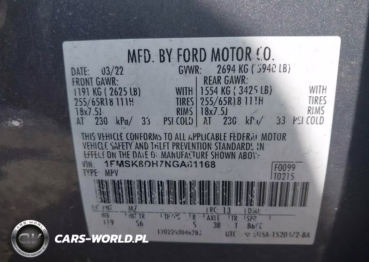 2022 Ford Explorer Xlt VIN:1FMSK8DH7NGA81168 - 9