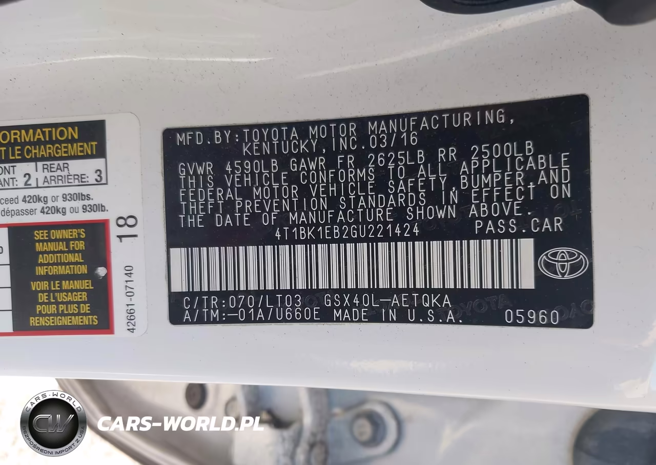 2016 Toyota Avalon Touring VIN:4T1BK1EB2GU221424 - 9